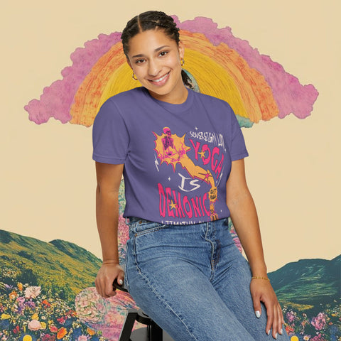 Yoga is Demonic Garment-Dyed T-shirt