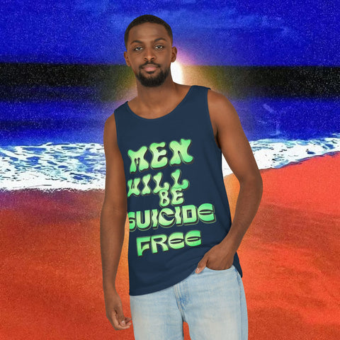 Men Will be Suicide Free Garment-Dyed Tank Top