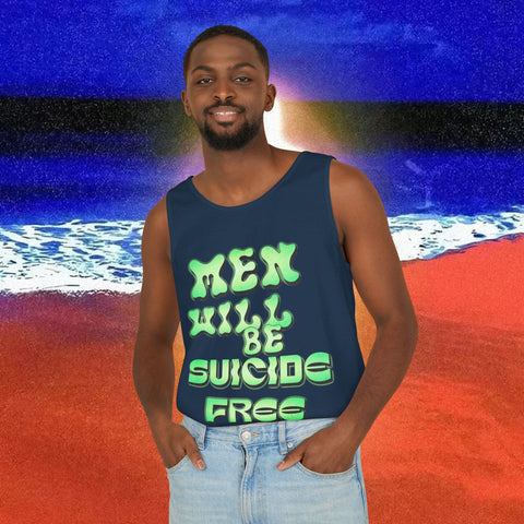 Men Will be Suicide Free Garment-Dyed Tank Top