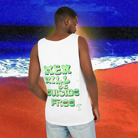 Men Will be Suicide Free Garment-Dyed Tank Top