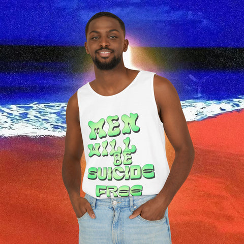 Men Will be Suicide Free Garment-Dyed Tank Top