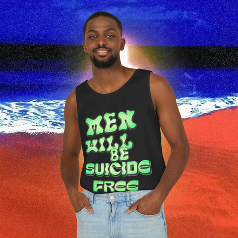 Men Will be Suicide Free Garment-Dyed Tank Top