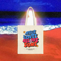 Jesus Loves all his sons Cotton Canvas Tote Bag