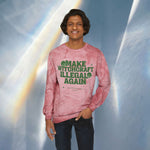 Make Witchcraft Illegal Again Color Blast Crewneck Sweatshirt