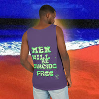 Men Will be Suicide Free Garment-Dyed Tank Top