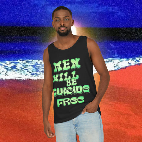 Men Will be Suicide Free Garment-Dyed Tank Top