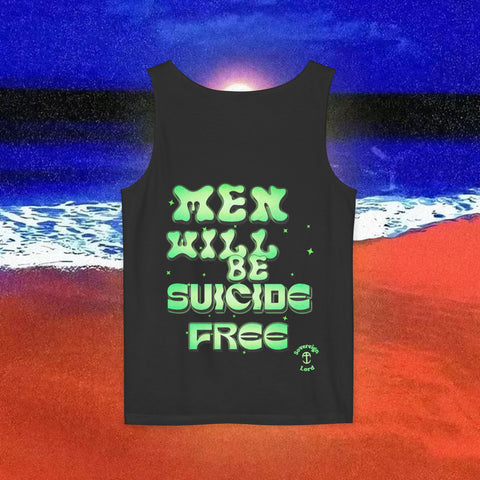Men Will be Suicide Free Garment-Dyed Tank Top