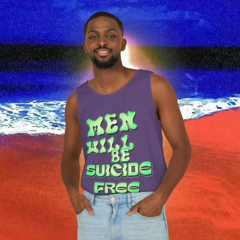 Men Will be Suicide Free Garment-Dyed Tank Top