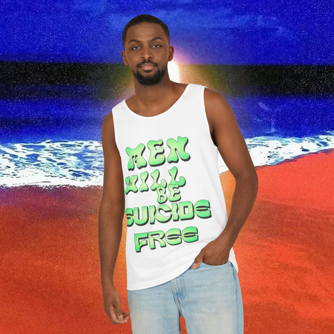 Men Will be Suicide Free Garment-Dyed Tank Top