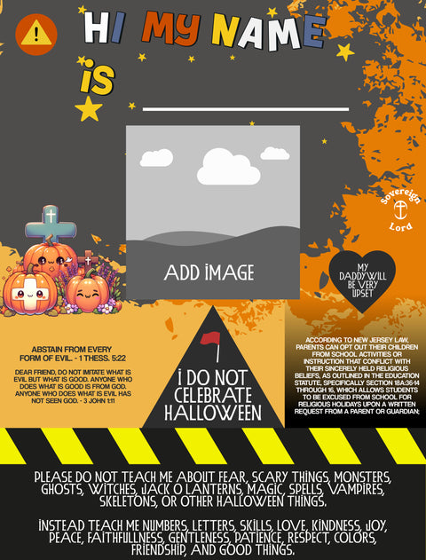 Anti Halloween Child Opt Out Flyer