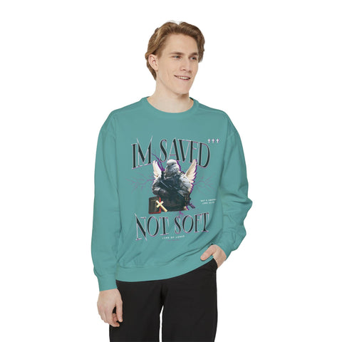 Unisex Saved Not Soft 2.0 Garment-Dyed Sweatshirt - Lord of Lords