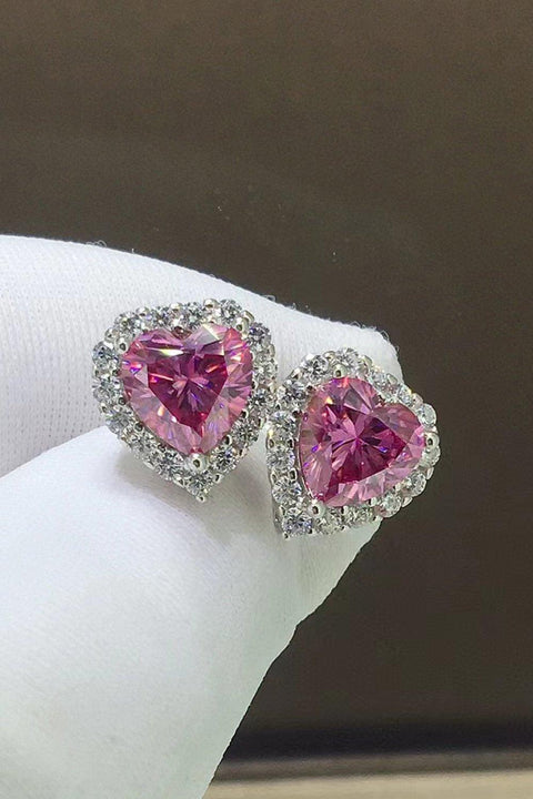 2 Carat Moissanite Heart-Shaped Earrings - Lord of LordsJewelry