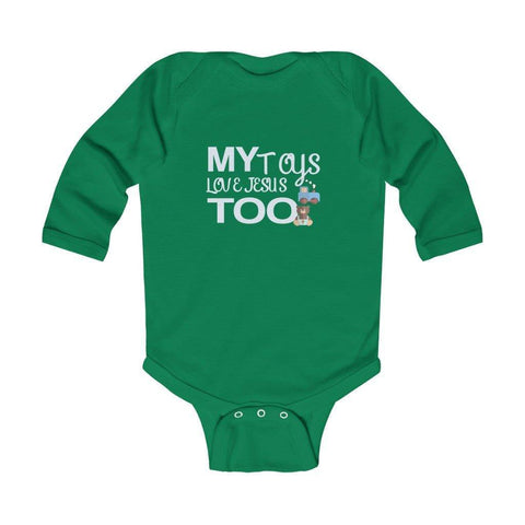 My Toys Love Jesus Too Infant Long Sleeve Bodysuit - Lord of LordsOnesies