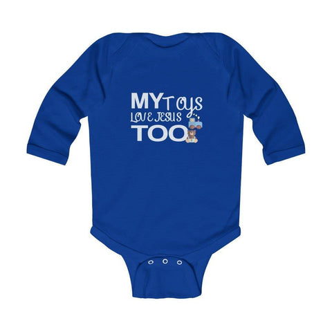 My Toys Love Jesus Too Infant Long Sleeve Bodysuit - Lord of LordsOnesies