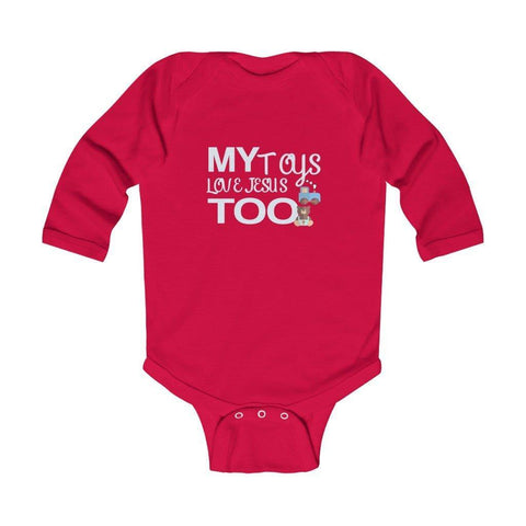 My Toys Love Jesus Too Infant Long Sleeve Bodysuit - Lord of LordsOnesies