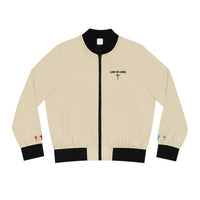 Proverbs 31 'Cream Women's Bomber Jacket - Lord of LordsAll Over Prints