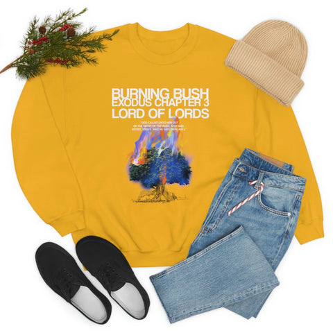 Unisex Burning Bush Heavy Blend™ Crewneck Sweatshirt - Lord of LordsSweatshirt