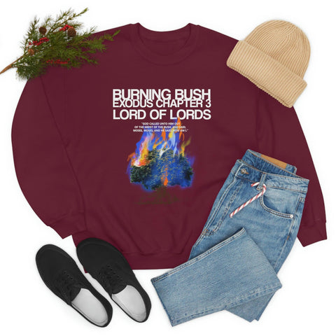 Unisex Burning Bush Heavy Blend™ Crewneck Sweatshirt - Lord of LordsSweatshirt