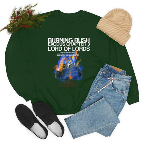 Unisex Burning Bush Heavy Blend™ Crewneck Sweatshirt - Lord of LordsSweatshirt