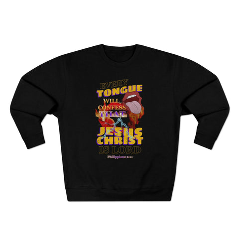 Vintage Philippians 2:11 Unisex Premium Crewneck Sweatshirt - Lord of LordsSweatshirt